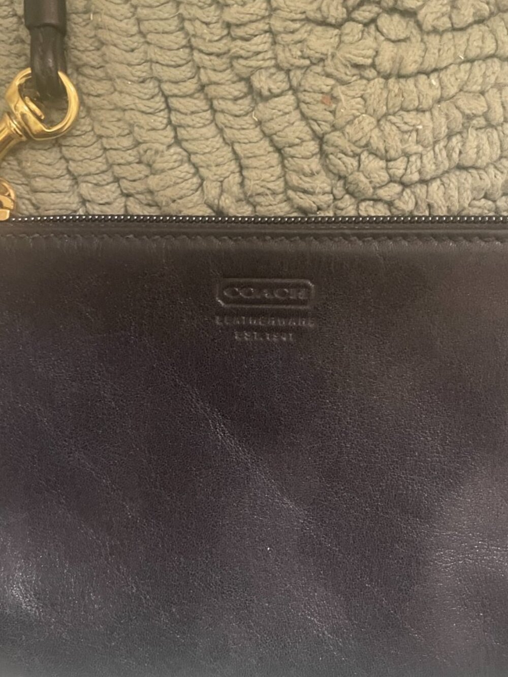 Vintage Coach Black Pebbled Leather Wristlet Wallet - Picture 6 of 8